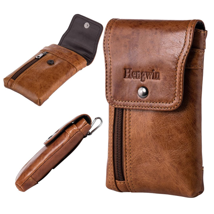 Hengwin Leder Bauchtasche Herren, Telefon Hülle für iPhone 14 Pro Max 14 Plus 13Pro max Gürtelhalter