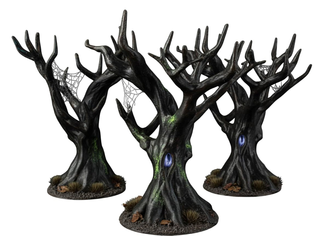 28-mm-Waldbaum-Gelände-Set (3 Teile) für Tabletop-Kriegsspiele und Rollenspiele | Einfache graue Gel
