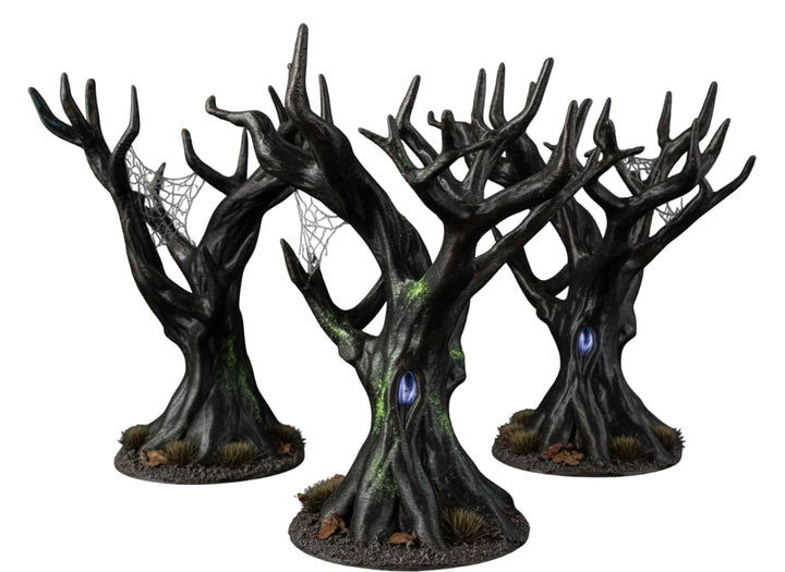 28-mm-Waldbaum-Gelände-Set (3 Teile) für Tabletop-Kriegsspiele und Rollenspiele | Einfache graue Gel