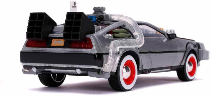 Jada Toys Zurück in die Zukunft 3, DeLorean DMC-12 Modellauto, 1:24, Time Machine, mit Licht- und Ra
