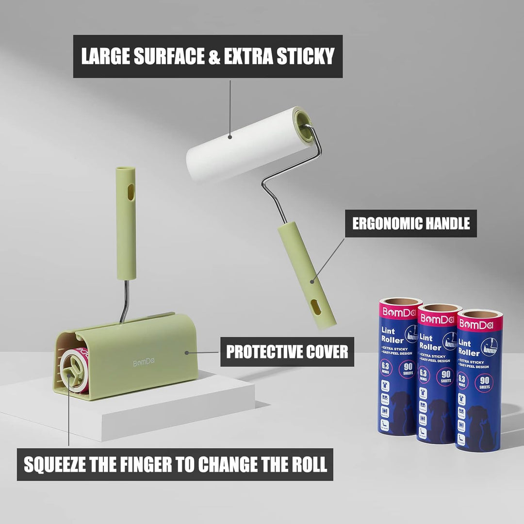 Extra Klebrig Grosse Fusselrolle für Kleidung, Sofa, Bett und Teppich - Fusselroller für Tierhaare,