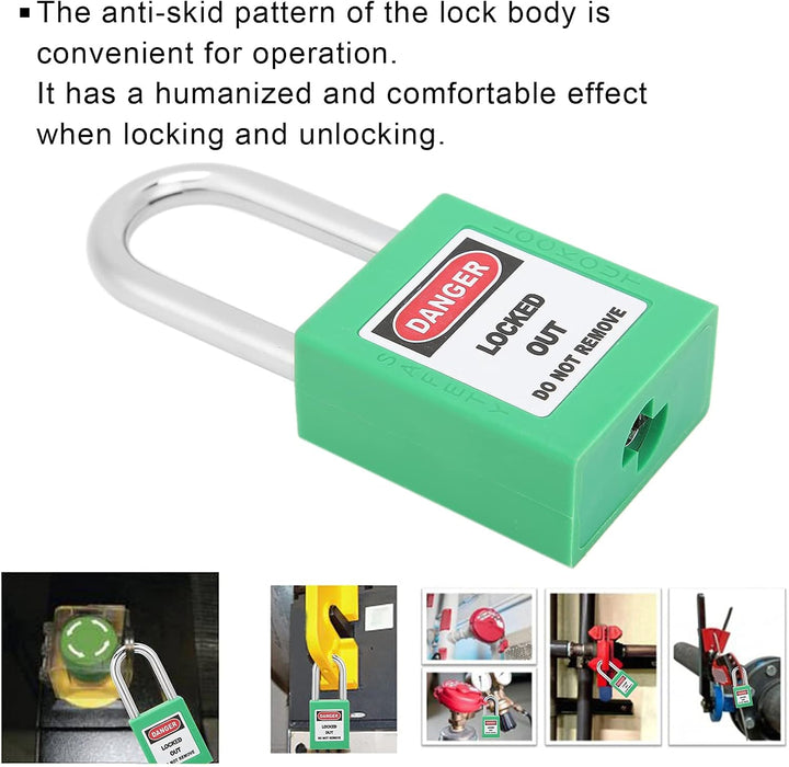 Lockout Tagout Schloss, 10er-Set 38 mm Lockout-Schloss Lockout Vorhängeschloss Gleichschliessend Nyl
