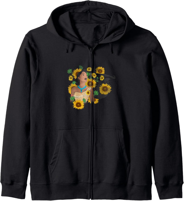 Disney Pocahontas Sunflower Floral Portrait Kapuzenjacke