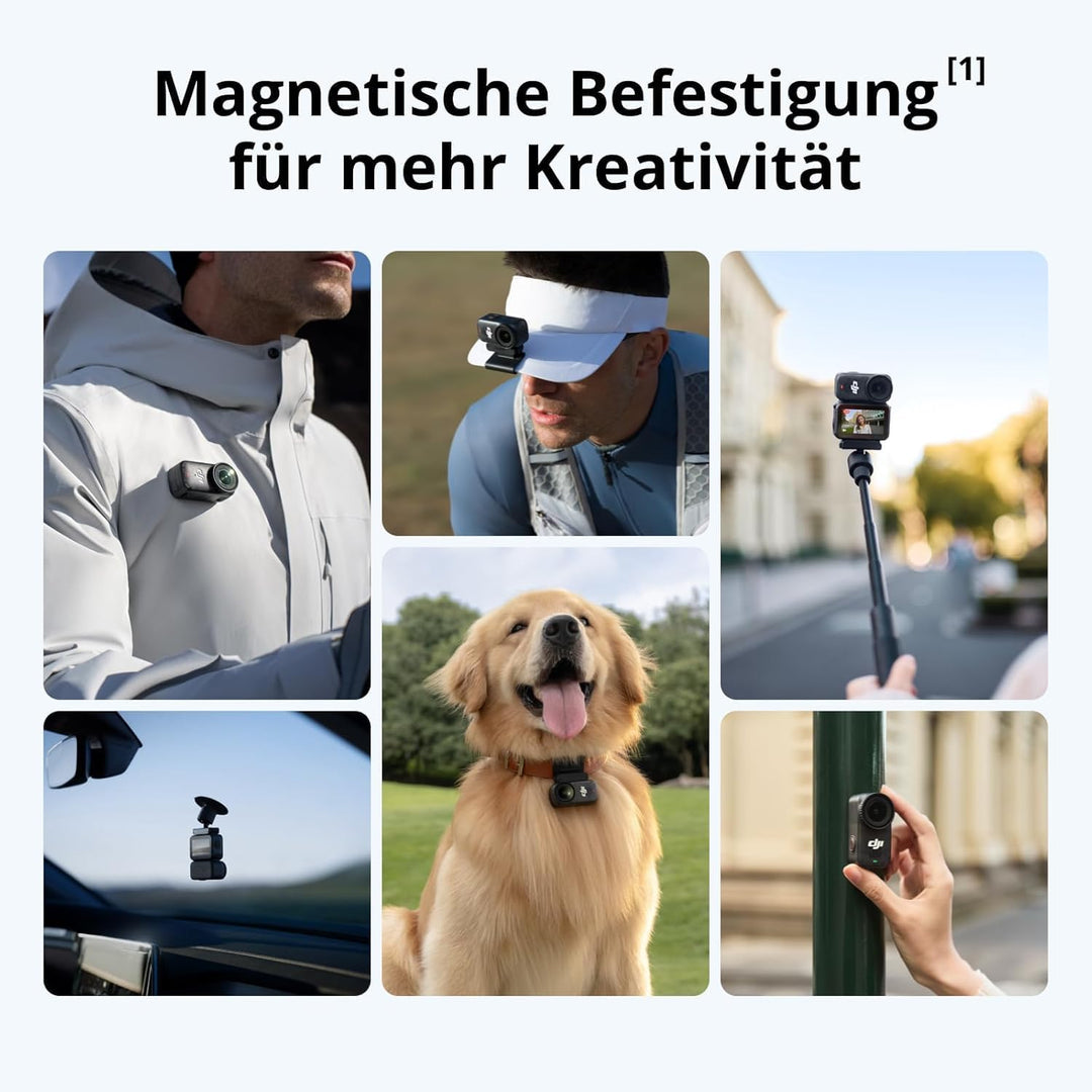 DJI Osmo Nano Fahrrad Bundle (64GB) – 4K/60fps Mini Action Cam mit 1/1,3″ Sensor, 143° Weitwinkel, 2
