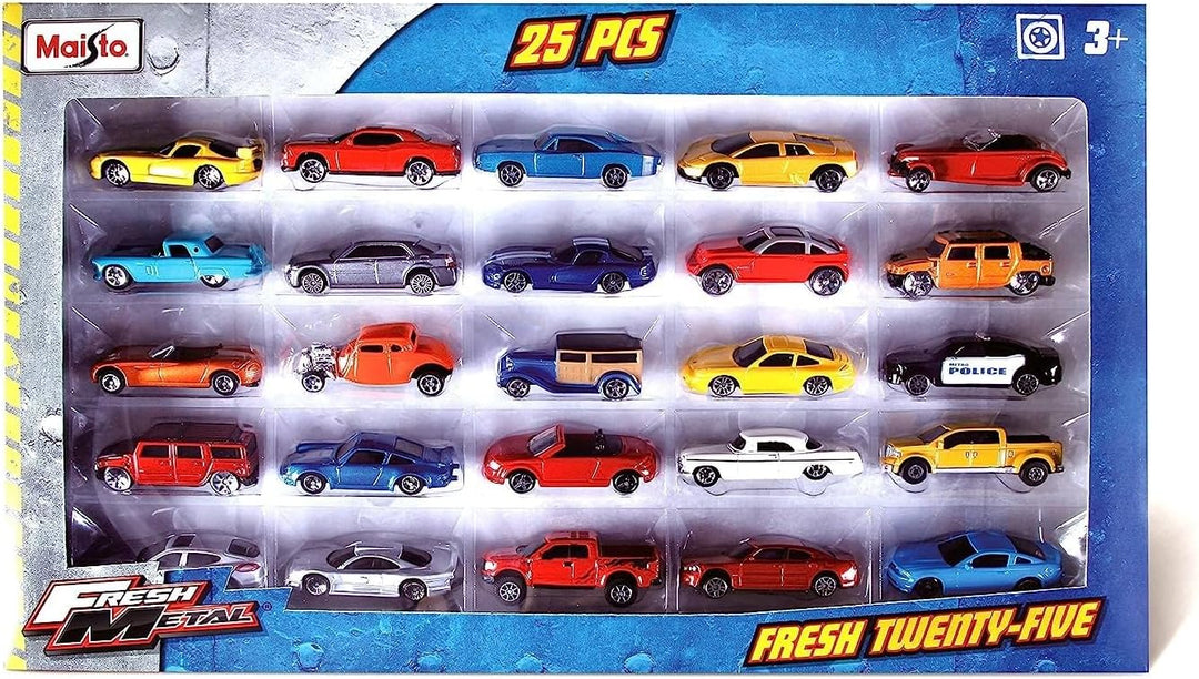 Maisto 12005 - Fresh Metal 25er Set 7,5 cm Autos