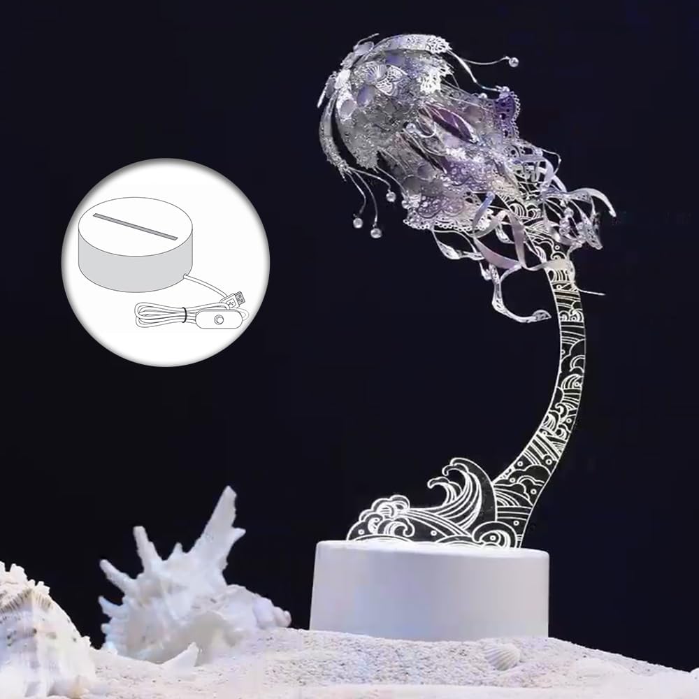 Piececool 3D Puzzle Metall Quallen, 3D Metall Puzzle Meeresbiologisches Modell für 340 Edelstahl, Ga