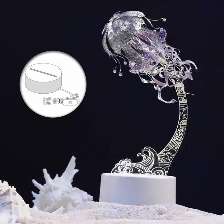 Piececool 3D Puzzle Metall Quallen, 3D Metall Puzzle Meeresbiologisches Modell für 340 Edelstahl, Ga