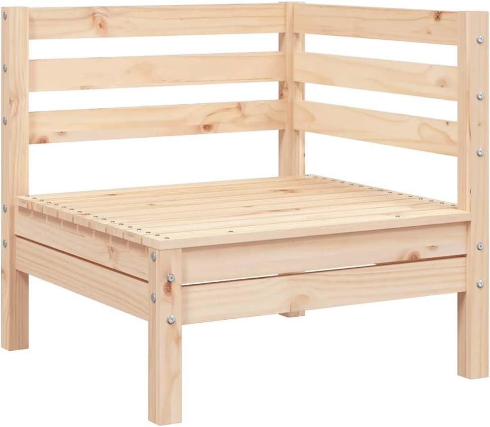 vidaXL Garten Ecksofa, Gartensofa mit Latten-Design, Gartencouch Modular mit Rückenlehne, Sofa Couch
