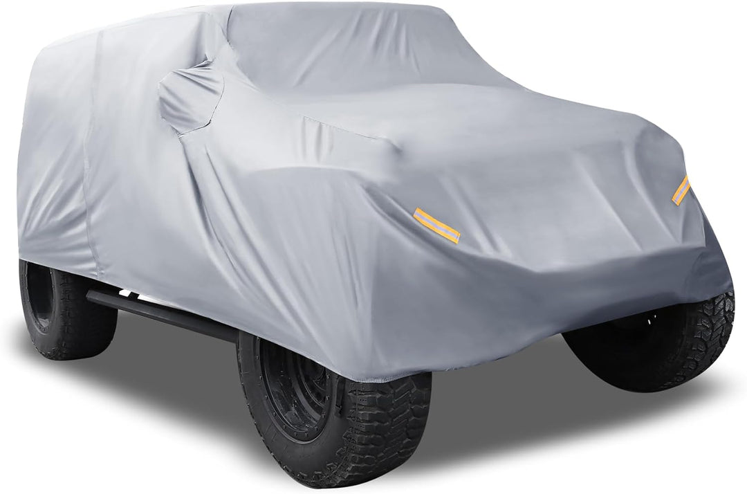 X AUTOHAUX SUV Auto Abdeckung für Jeep Wrangler JK JL 4 Türer 2007-2021 Wasserdicht Grau, Grau