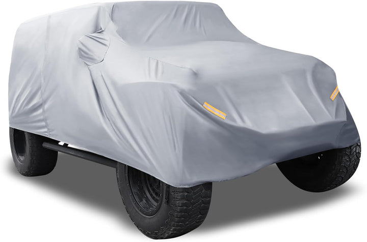 X AUTOHAUX SUV Auto Abdeckung für Jeep Wrangler JK JL 4 Türer 2007-2021 Wasserdicht Grau, Grau