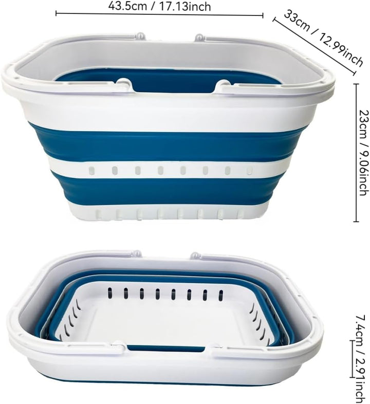 SAMMART 19L zusammenklappbare Wanne mit Griff-tragbarer Outdoor-Picknickkorb/Krater-Faltbare Einkauf
