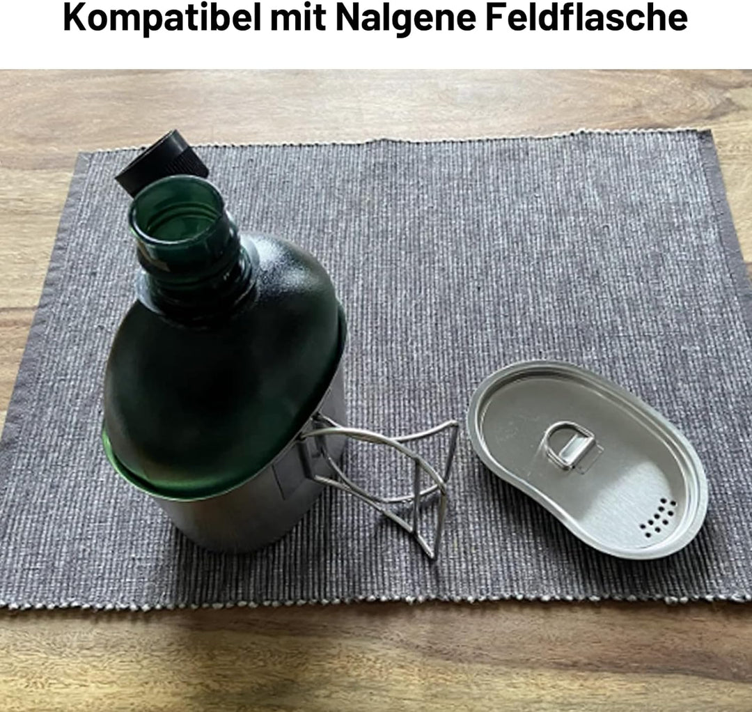 IHONYI Feldflaschenbecher Tragbar Camping Wasserflasche Rostfreier Stahl Draussen Feldflasche Wasser