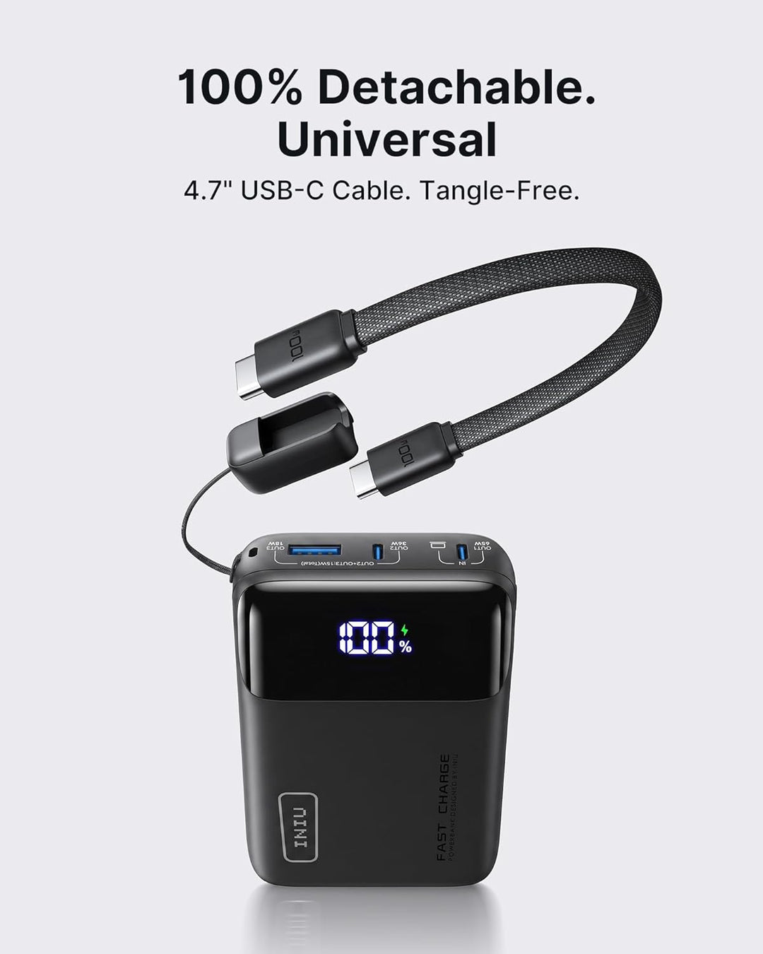 INIU Laptop Power Bank, Klein 65W PD3.0 20000mAh Hochkapazität Powerbank, USB-C EIN & Ausgang Extern