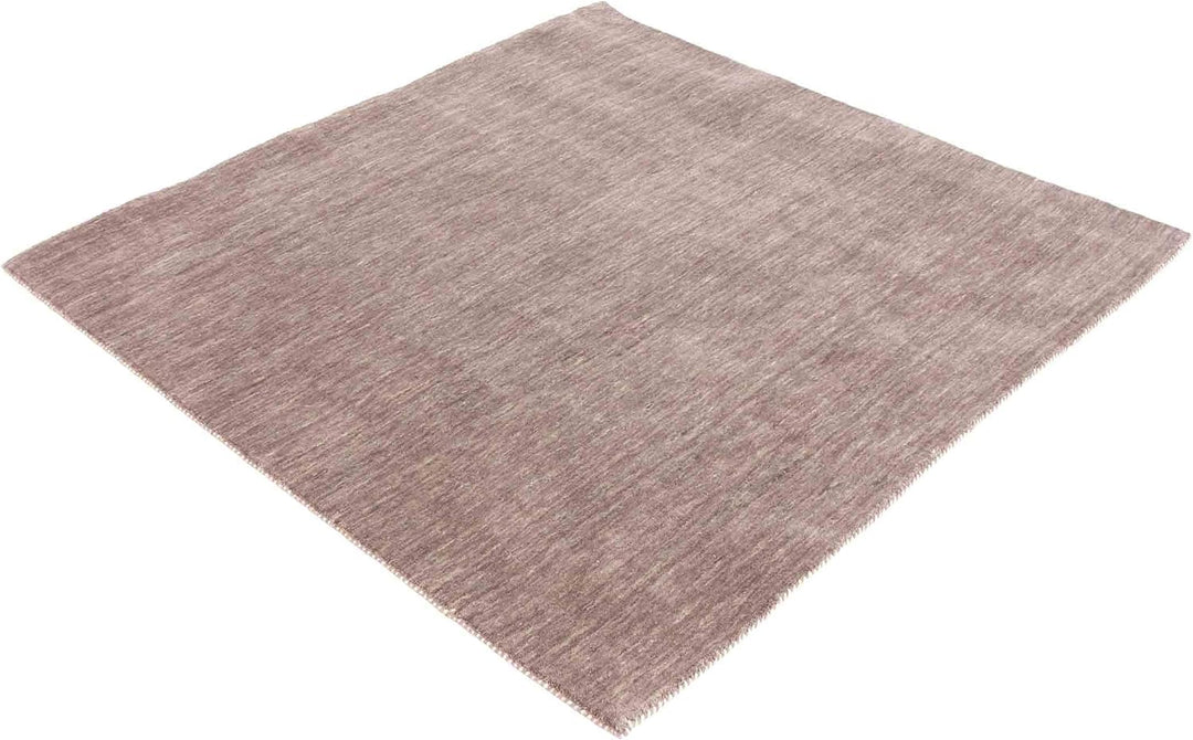 RUG PRINCE Wollteppich Gabbeh Uni 60x60 Handgewebt Quadratisch Grau Einfarbig Handarbeit Grau 60x60