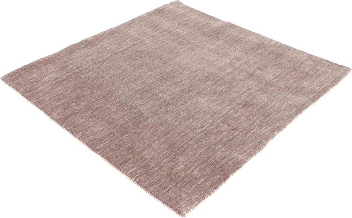 RUG PRINCE Wollteppich Gabbeh Uni 60x60 Handgewebt Quadratisch Grau Einfarbig Handarbeit Grau 60x60
