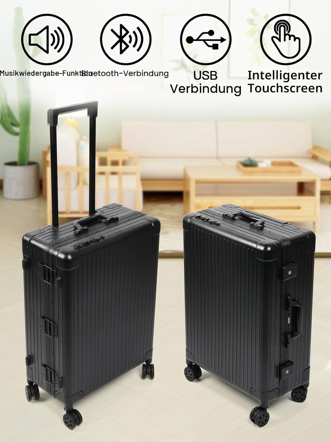 EBANKU Kosmetikkoffer Trolley Schminkkoffer, 24in PC Rolling Makeup Train Case Professionelle Künstl