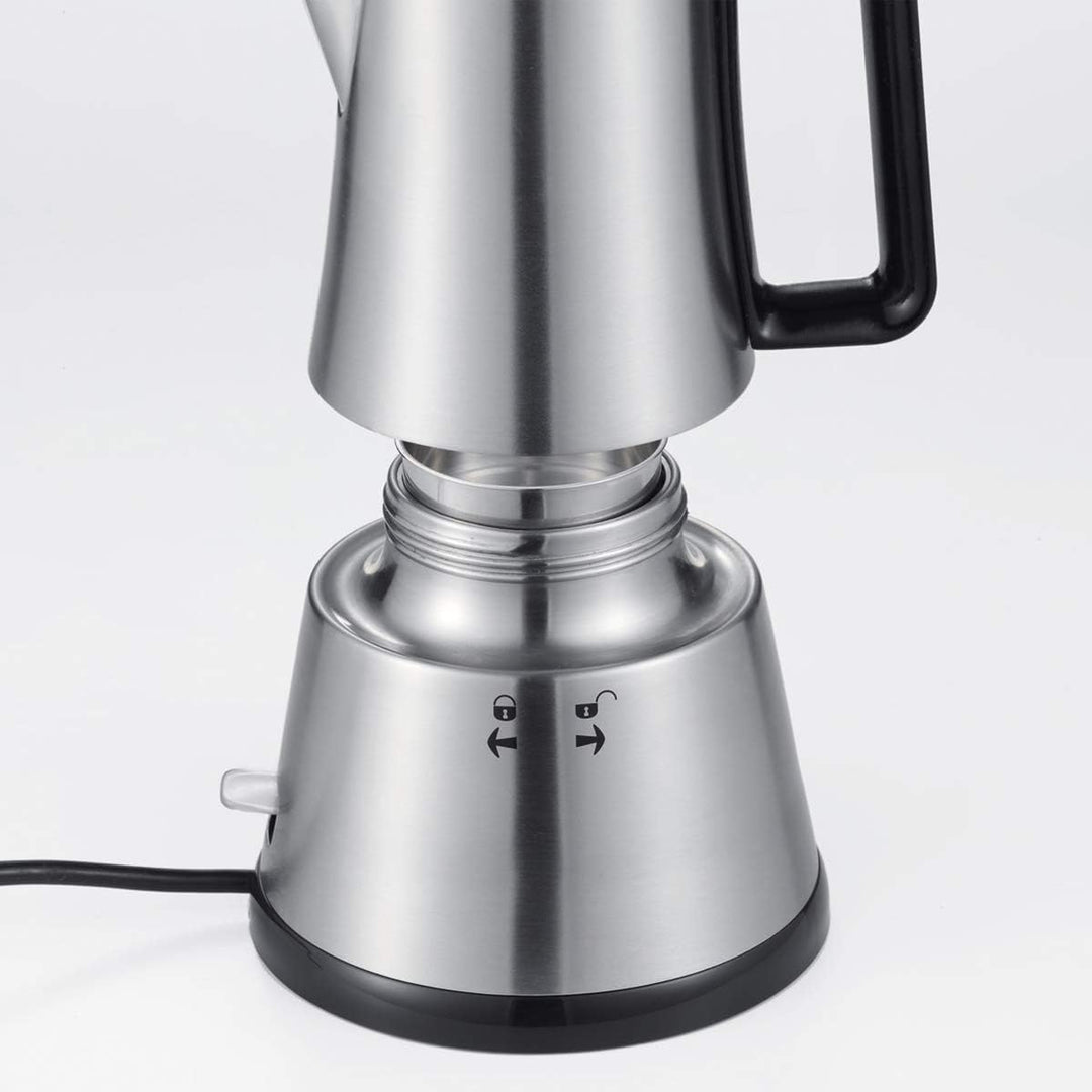 Cloer 5918 Moka Maker, "Espressokocher", 3-4 Tassen, Edelstahleinsatz, Sicherheitsabschaltung, Siche