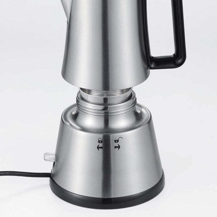 Cloer 5918 Moka Maker, "Espressokocher", 3-4 Tassen, Edelstahleinsatz, Sicherheitsabschaltung, Siche