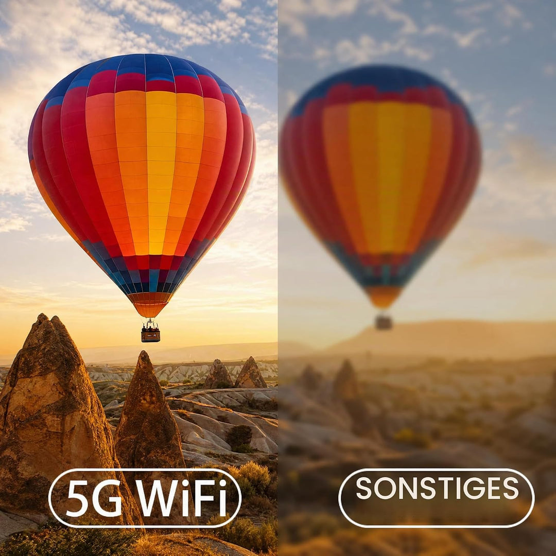 LQWELL® Beamer, Mini Projektor, unterstützt WiFi 5G, BT5.0 mit 11.0 Android OS, Automatische Trapezk