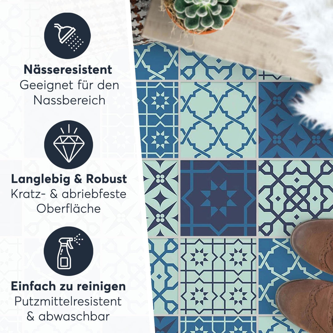 Selbstklebende - [ Bodenfliese - Fliesen für Boden ] - Aufkleber Folie Sticker für Boden-Fliesen - K