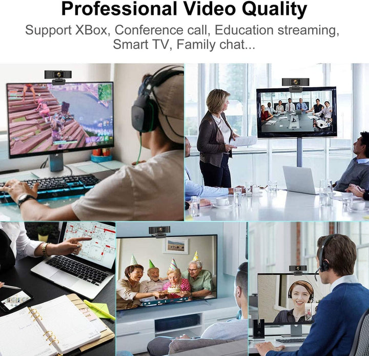 Spedal 1080p Full HD Webcam mit Autofokus, Dual Mikrofon & Privatsphäre Schutz, USB Anschluss, kompa