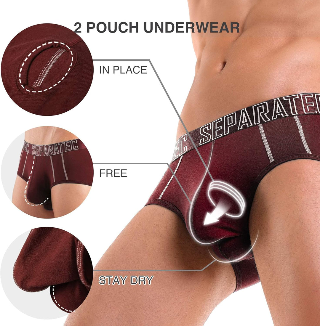Separatec Herren Boxershorts Glattes Bambus Rayon mit getrennten Beuteln Unterwäsche 3er Pack Boxers