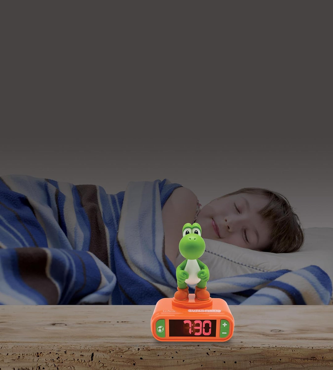 Lexibook - Nintendo Super Mario Wecker - Super Mario Soundeffekte - Jungen Wecker - mit Snooze - Ora