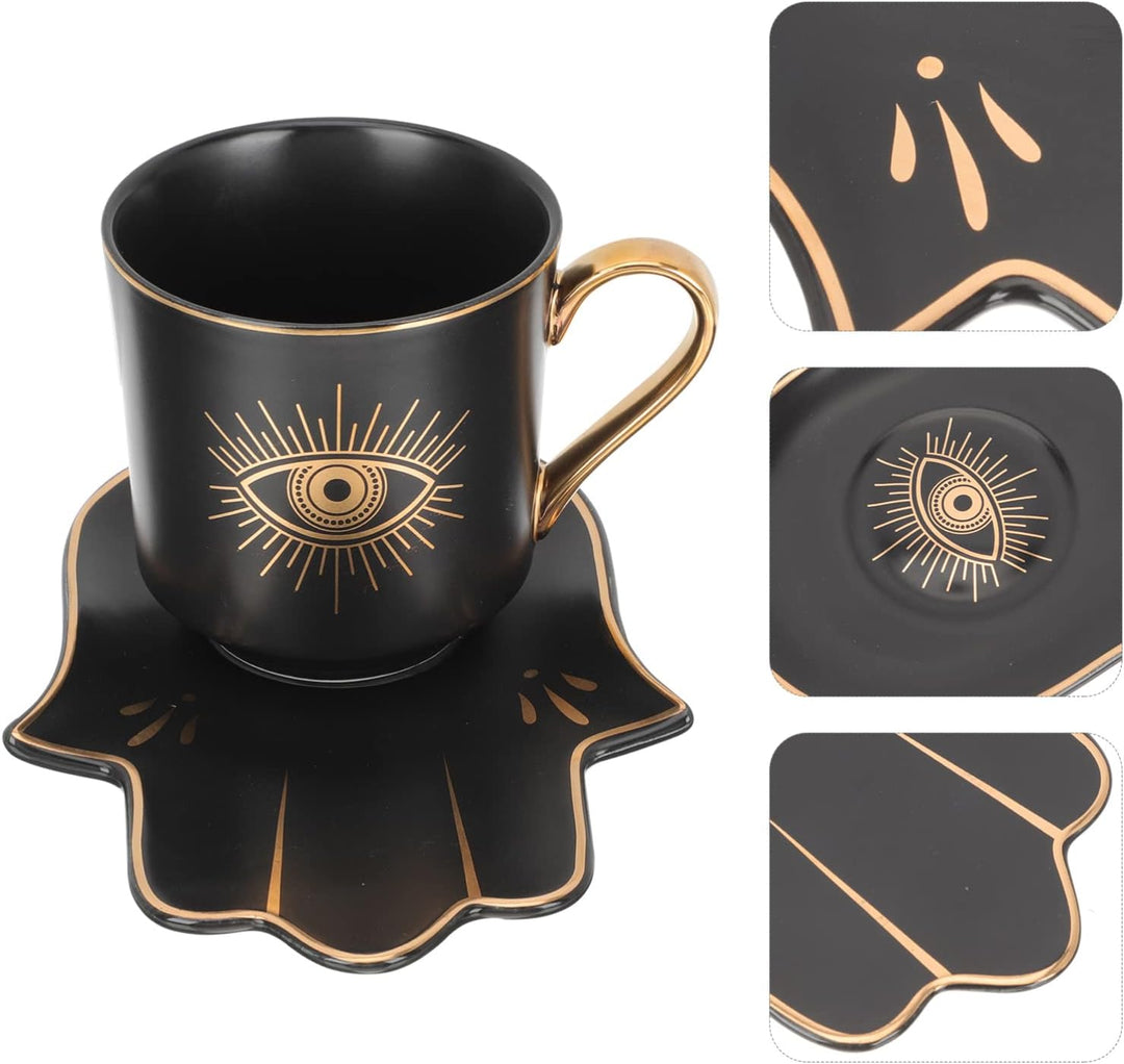 Cabilock Keramiktasse Teetasse Evil Eye Kaffeetasse Set Espresso Tasse Kaffeetasse Türkische Amulett