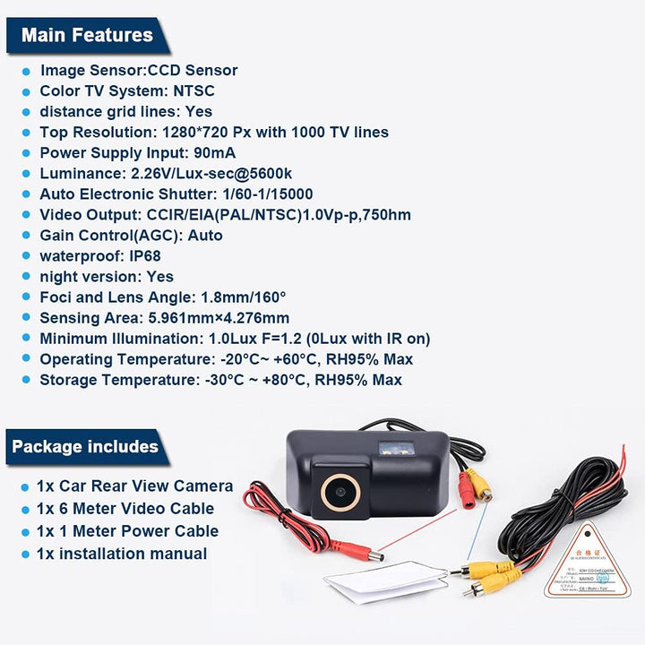 【Fisheye Glaslinse】 IP68 industriell wasserdicht und stossfest Hochwertige Kfz-Kennzeichenbeleuchtun