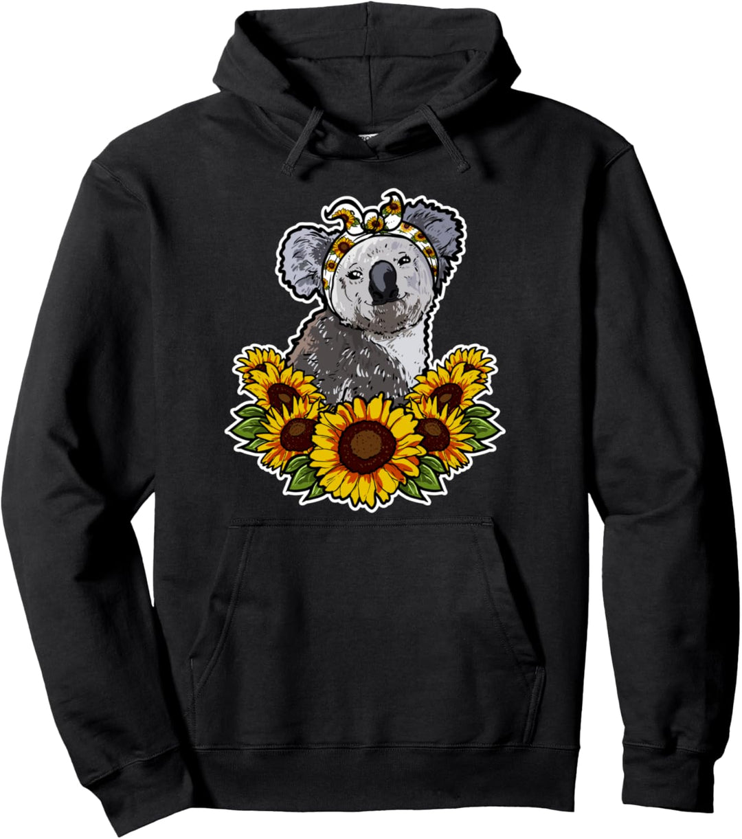 Koala Bär Sonnenblumen Dekor Koala Pullover Hoodie