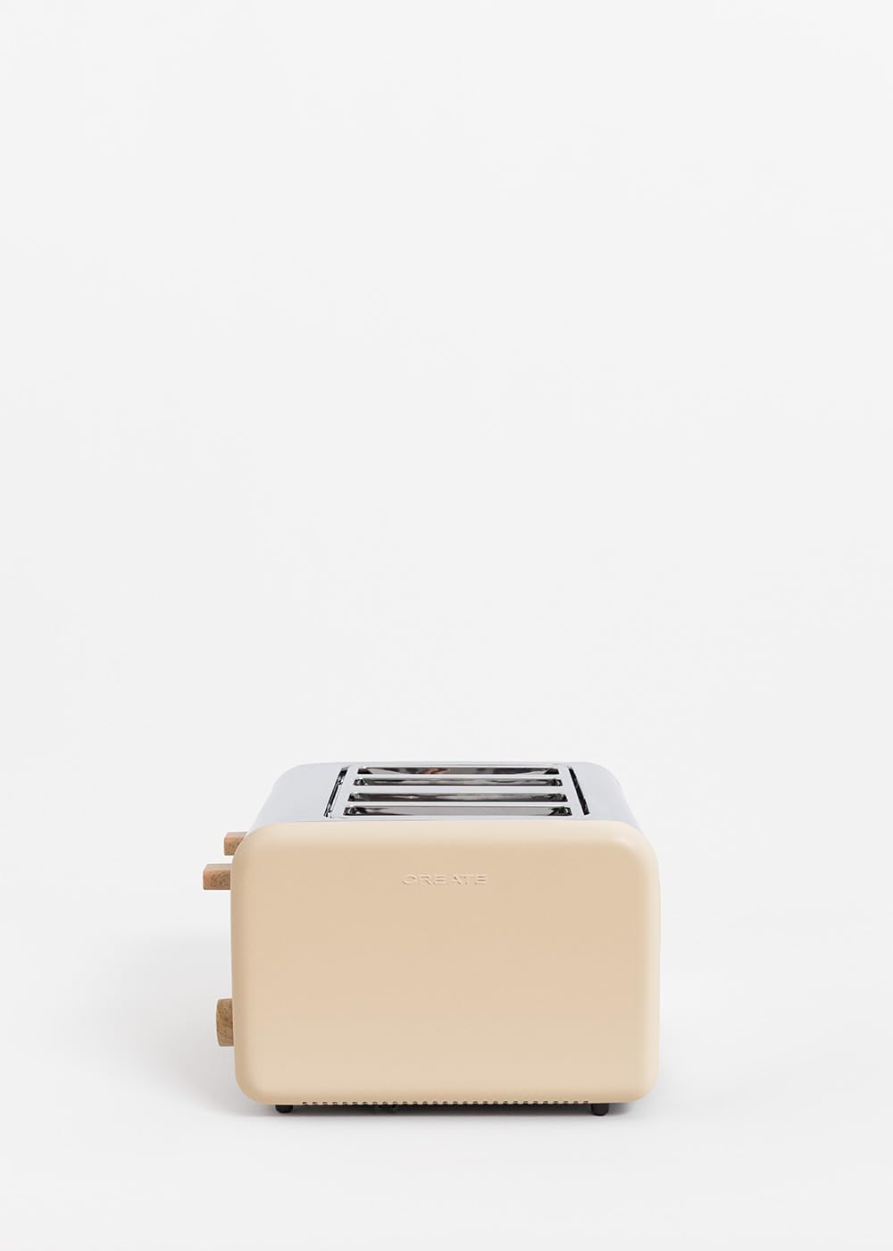 CREATE/TOAST RETRO DOUBLE/Toaster für breite Scheiben Sand/Krümelfach, 6 Leistungsstufen, Thermostat