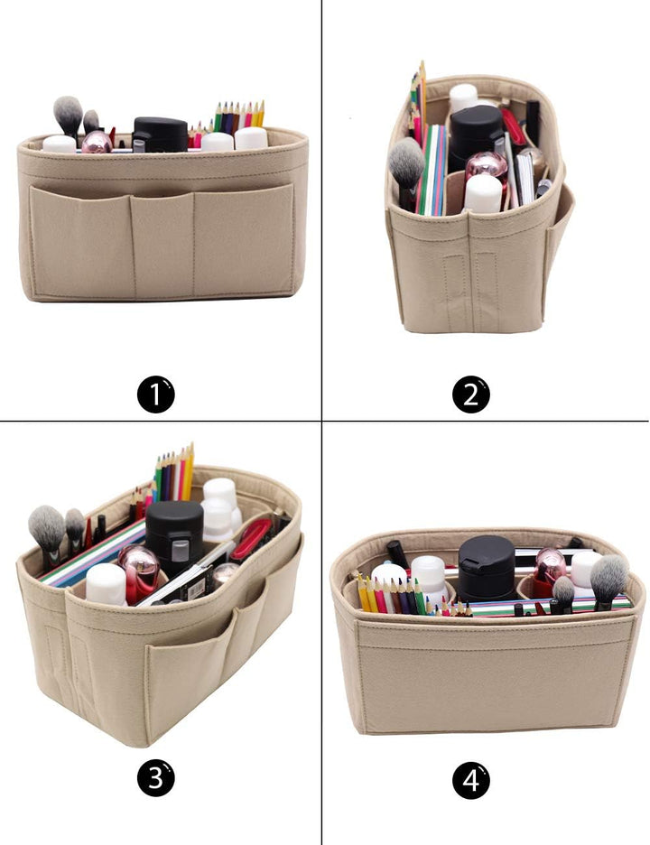 Felt Insert Fabric Purse Organizer Bag, Bag Insert In Bag with Zipper Inner Pocket Fits Neverfull Sp