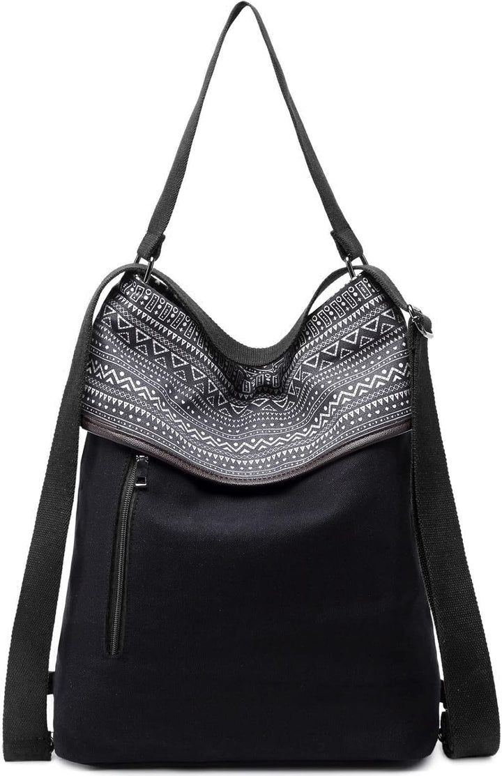 Travistar Damen Canvas Schultertasche Rucksack Gross Handtasche Vintage Damen umhängetasche Anti Die