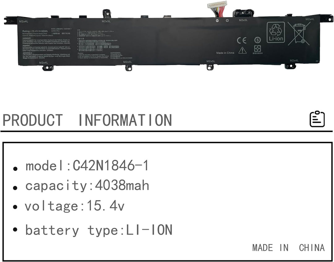 C42N1846 C42N1846-1 0B200-03490000 Laptop-Akku-Ersatz für Asus ZenBook Pro Duo UX581GV UX581GV-XB74T