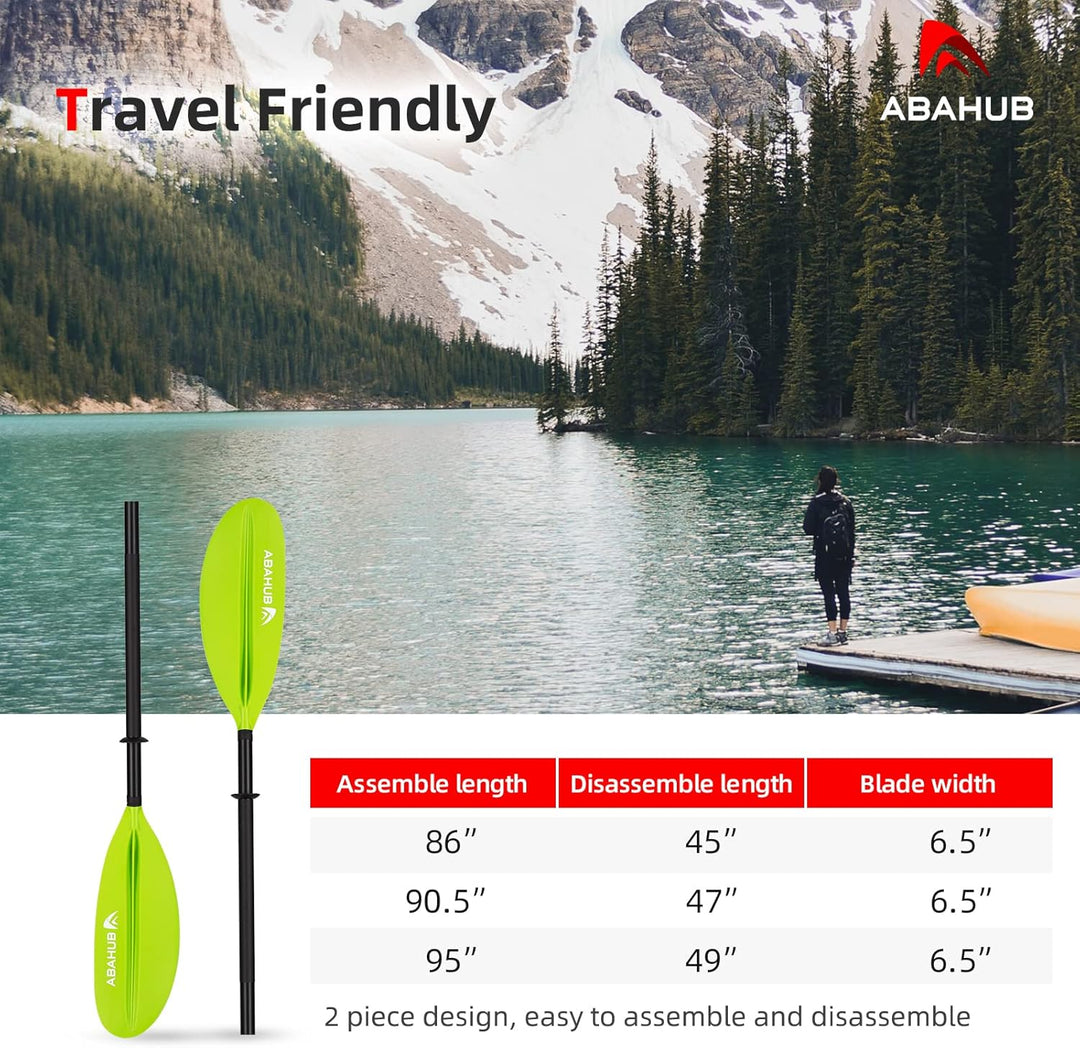 Abahub 218/230/241cm Kajak Paddel Aluminium Doppelpaddel mit Paddelleine für Kajakfahren Ruderboot K