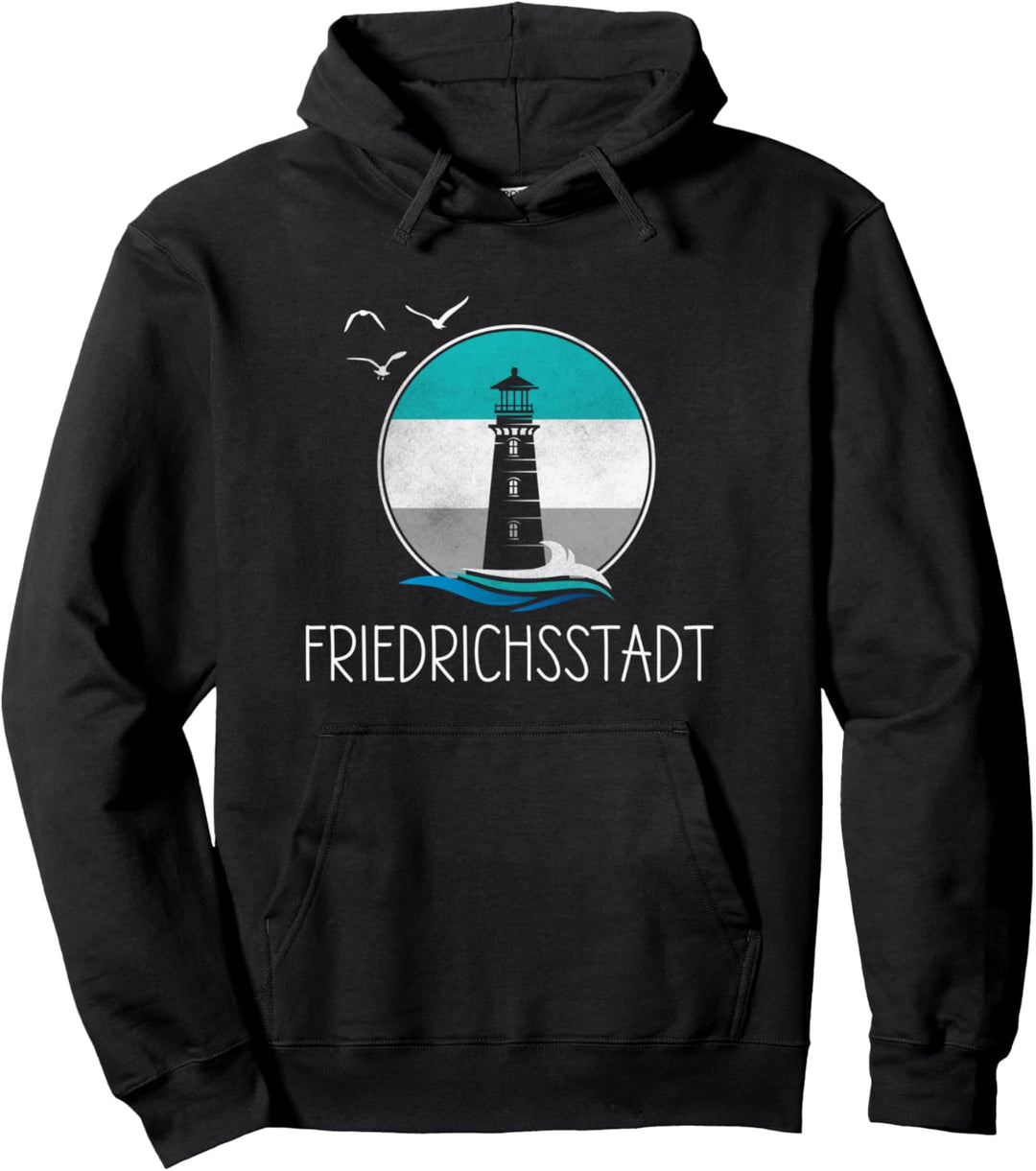 Vintage Friedrichsstadt Retro Nordsee Leuchtturm Küste Pullover Hoodie