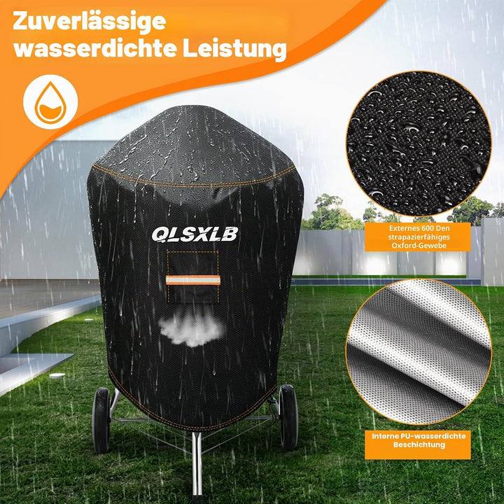 kugelgrill Abdeckung Wetterfest, Abdeckhaube für Kettle Holzkohlegrill, 600D Oxford Grillabdeckung R