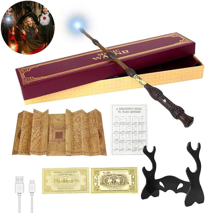 Elderstab, Dumbledore Zauberstab mit Licht, USB Aufladung Elderstab, Zauberstab Dumbledore in Gesche