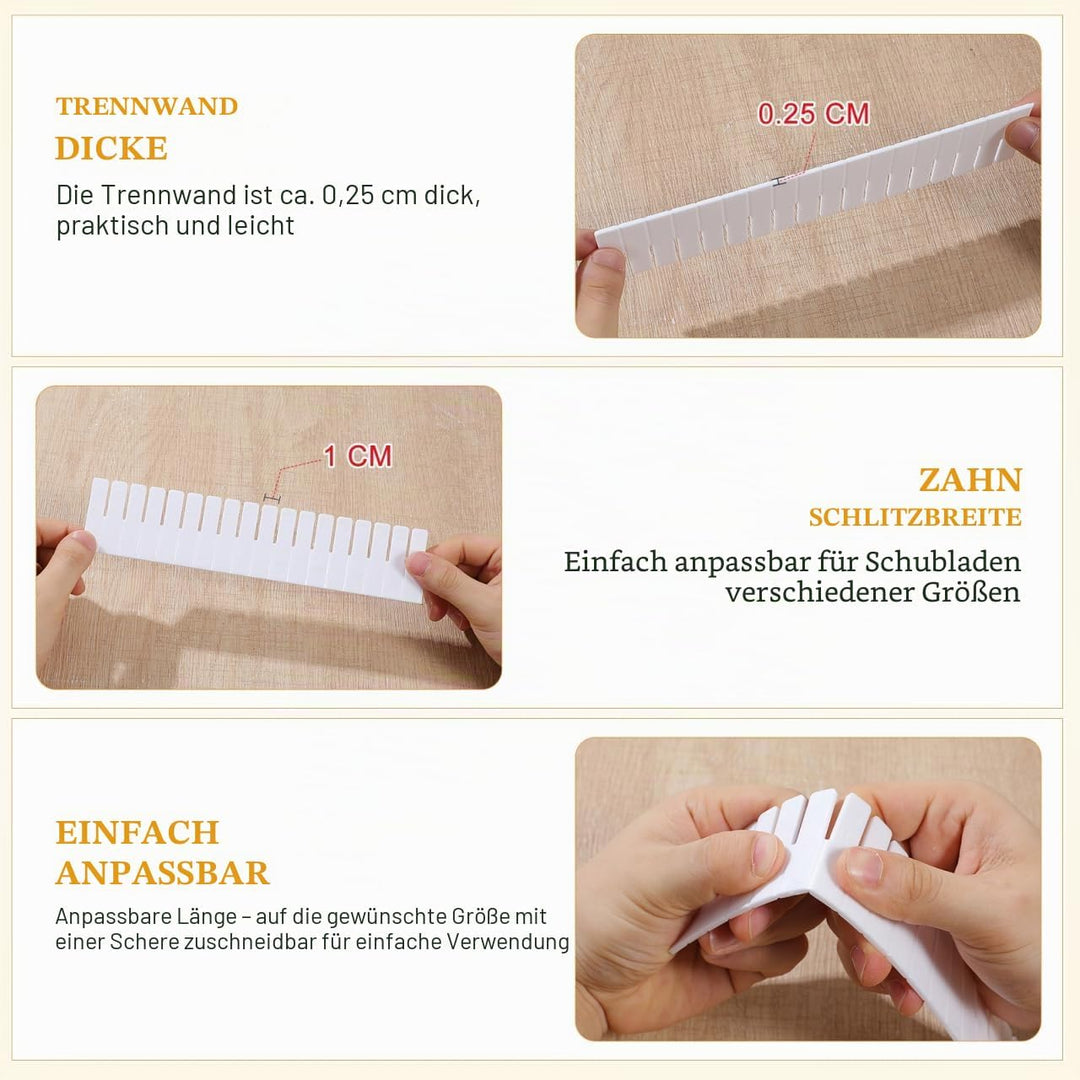 TOPBATHY Stück Schubladenteiler 47 x 9 cm, verstellbarer Schubladen-Organizer, Socken-Organizer, sch