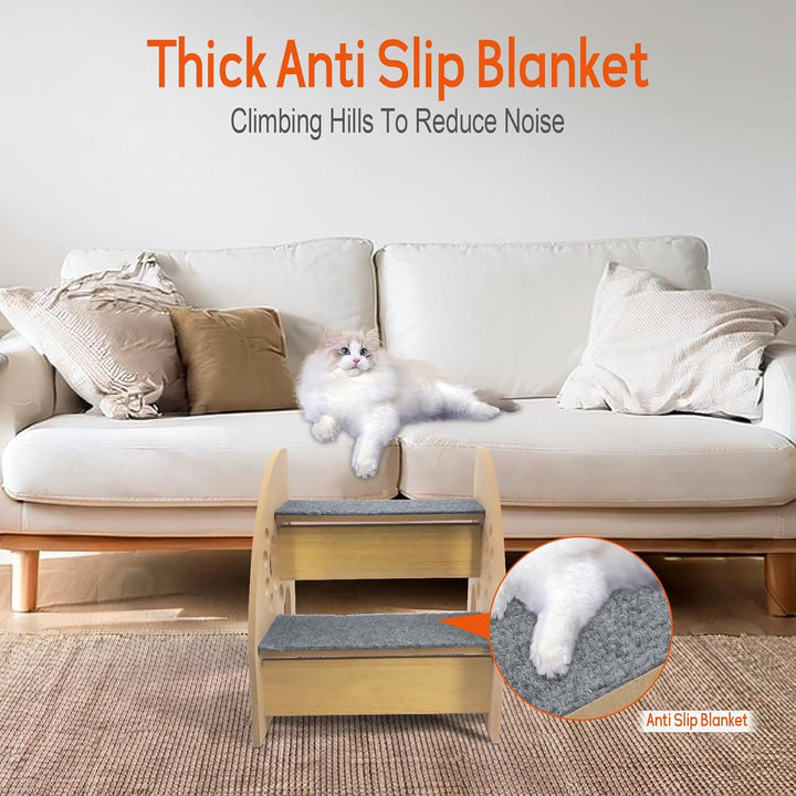 Hundetreppe,rutschfeste Hunderampe für Sofa,Hundetreppe + Katzentreppe für Junge und alte Katzen,30