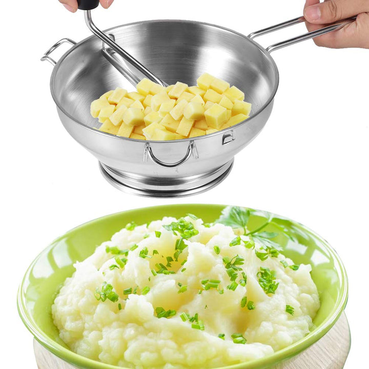 Multifunktionaler Manueller Lebensmittelmixer, Salat-Gemüse-Obst-Mixer aus Edelstahl, Einfach zu Bed