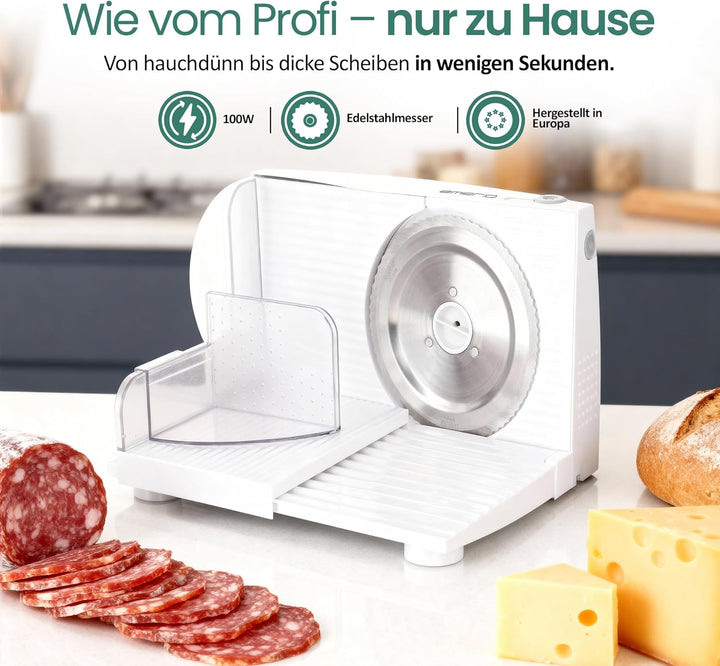 Emerio Allesschneider"Made in EU" MS-125000, Edelstahl Messereinheit in Deutschland produziert, eins