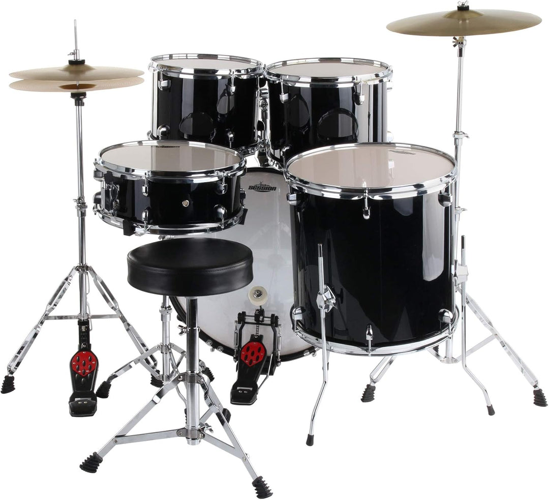 XDrum Semi 22" Standard Schlagzeug Midnight Black - 22" BD, 12" TT, 13" TT, 16" FT, 14" SD - inkl. S