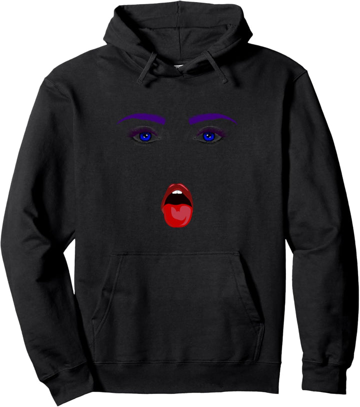 Ästhetisches E-Girl Mund und Augen Motiv Emo Goth Lifestyle Pullover Hoodie