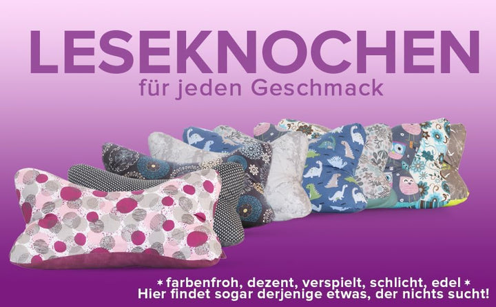 Leseknochen Nackenkissen Handmade in Deutschland, waschbar und ergonomisch, als Nackenrolle, Lesekis
