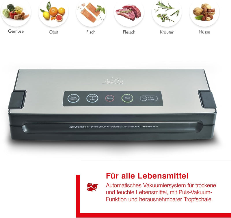 Solis Vakuumiergerät Vac Premium 574 - Einschweissgerät für Lebensmittel - Vakuumierer/Folienschweis
