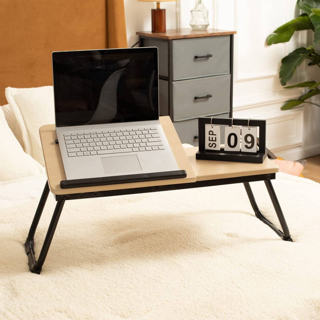 MEUBLE Cosy Laptoptisch Frühstückstablett Höhenverstellbar Betttisch Laptopständer mit klappbaren Be