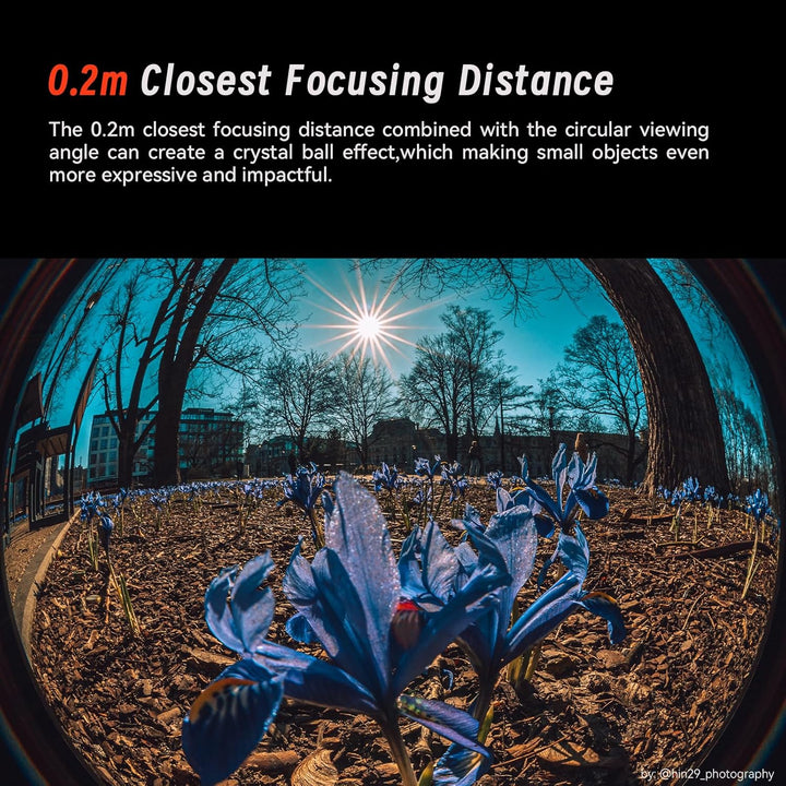 AstrHori 6.5mm F2.0 APS-C Fisheye Objektiv für Fuji X, Manueller Fokus 192° Ultraweitwinkel Objektiv