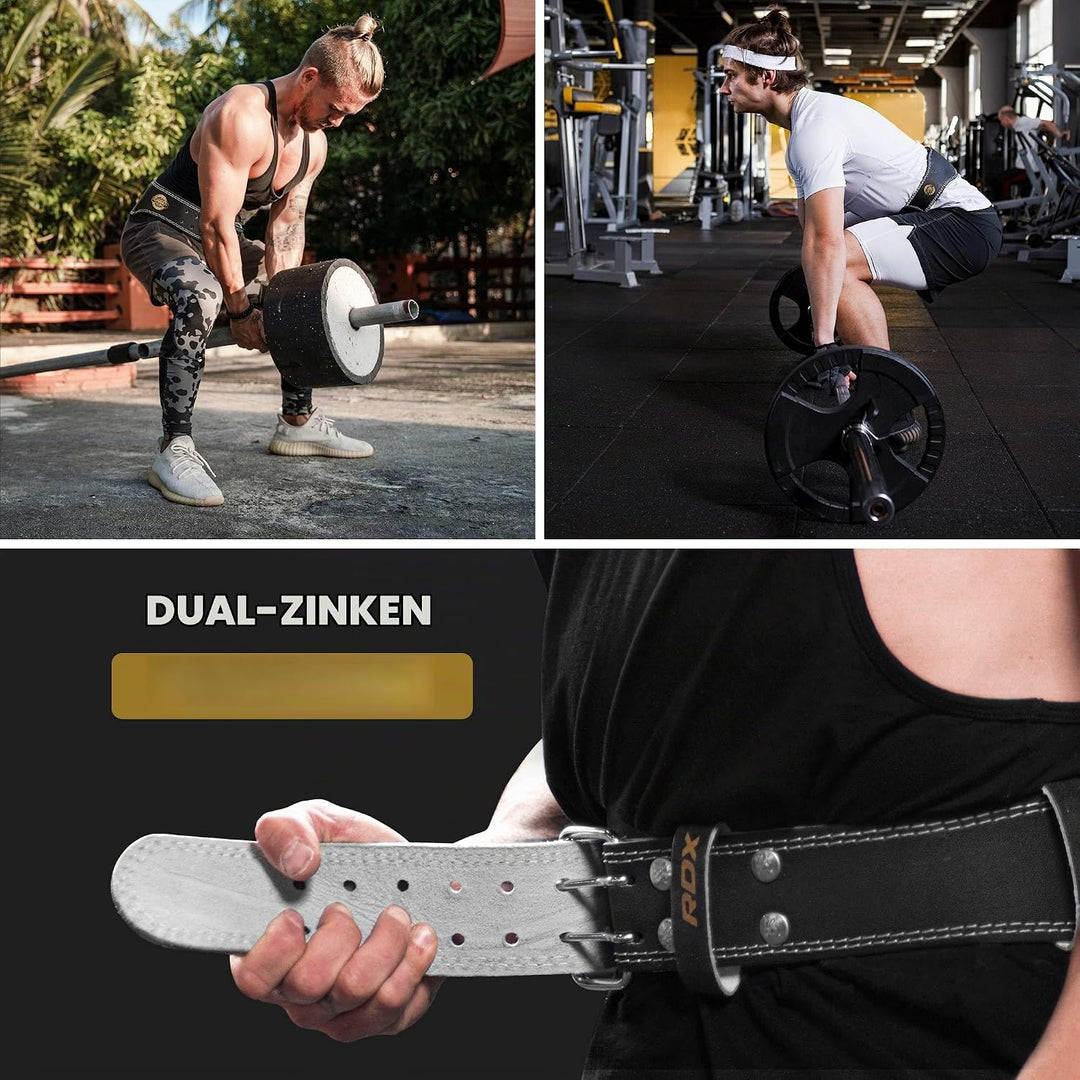 RDX 4” Gewichthebergürtel Leder, 10 Verstellbar Löcher Trainingsgürtel Schnalle, Powerlifiting Fitne