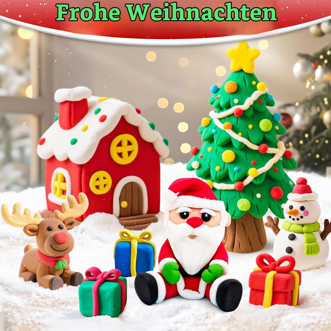 Modelliermasse Lufttrocknend, 24 Farben Lufttrockener Magischer Knete für Kinder, Air Dry Clay, 24 F